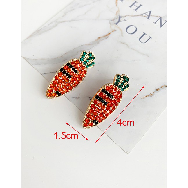 LRC Anting Tusuk Fashion Alloy Studded Carrot Earrings F82344