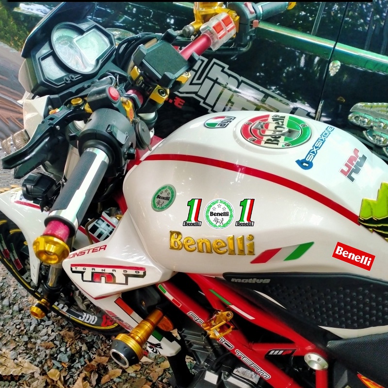 1PC Benelli Reflektif Balap Aksesoris Motor Stiker Tangki Helm Tahan Air Dekoratif Stiker untuk Benelli TRK BN TMXK 250 300 302 500 502 600 Italia