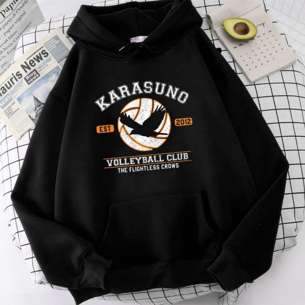 Hoodie Haikyuu Karasuno Team Basket Murah Kageyama Nekoma Hinata Fly High Anak Dewasa Sweater Ics