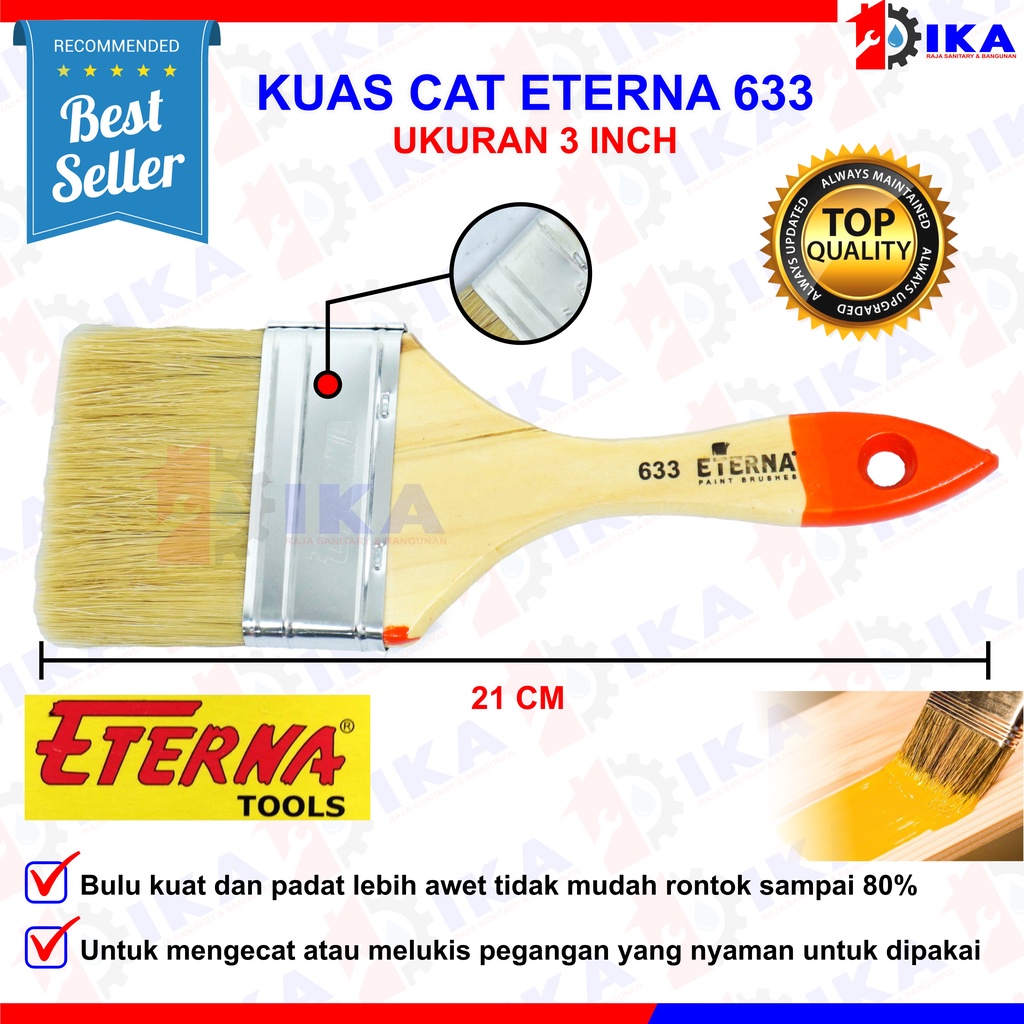 KUAS ETERNA 611 633 ASLI/ CAT TEMBOK BESI KAYU ASLI BULU KUAT FINISHING HALUS KAYU TRIPLEK MINYAK ROLL