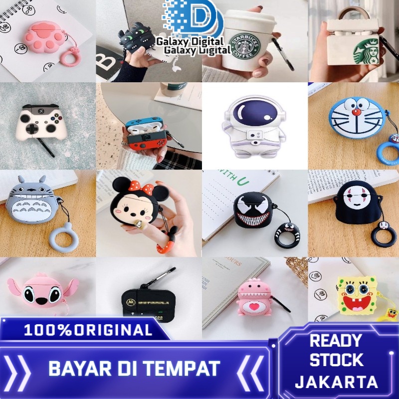 Robot TWS Wireless Earphone casing Airbuds T50 case/T30 case Motif 3D Cartoon Silicone Case