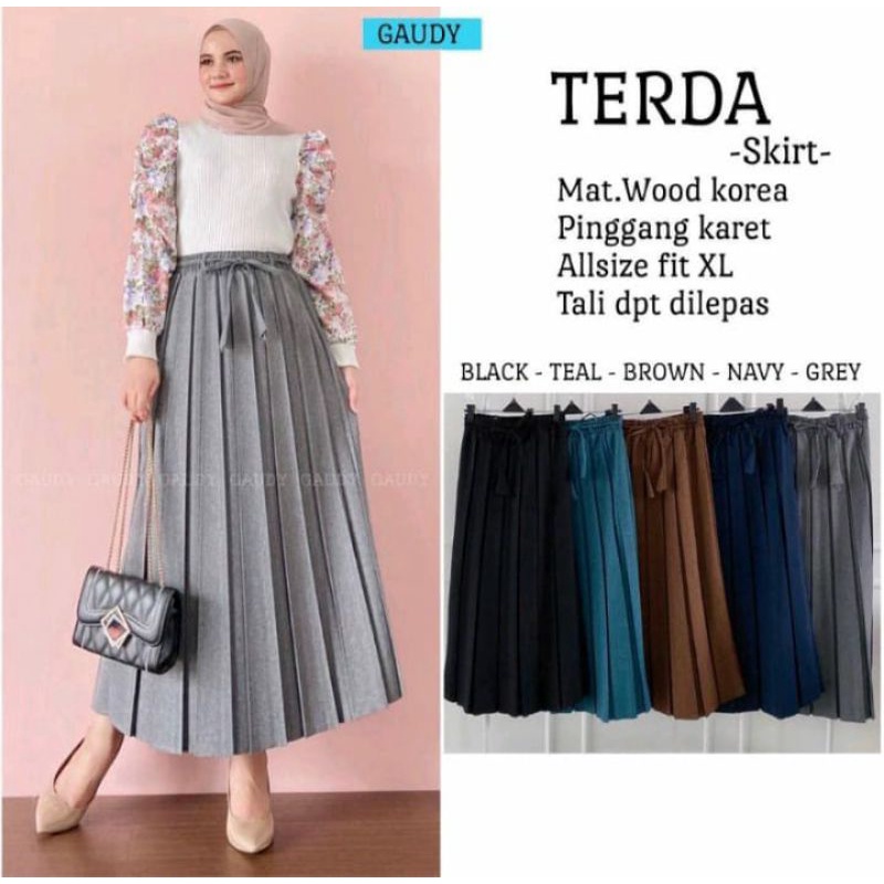 Terda Skirt Rok Plisket premium Buat Kerja