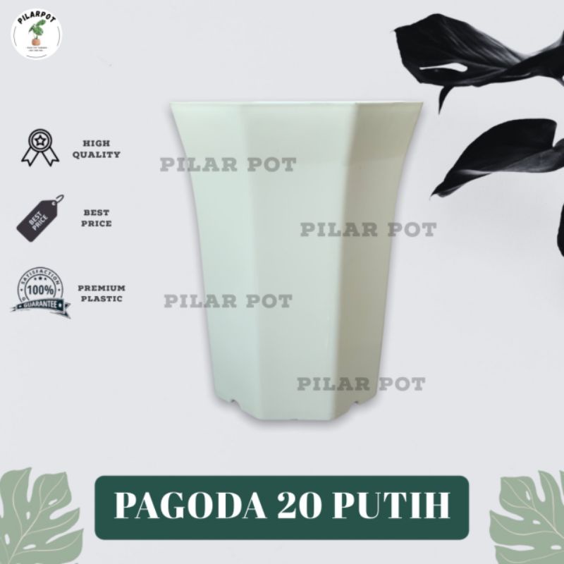 Pot bunga tanaman nkt pagoda 20 putih - NKT PAGODA 20 PUTIH