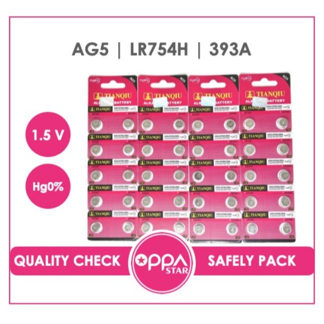 Baterai LR754H pc Battery 393A Button 10 Cell AG5 Kancing
