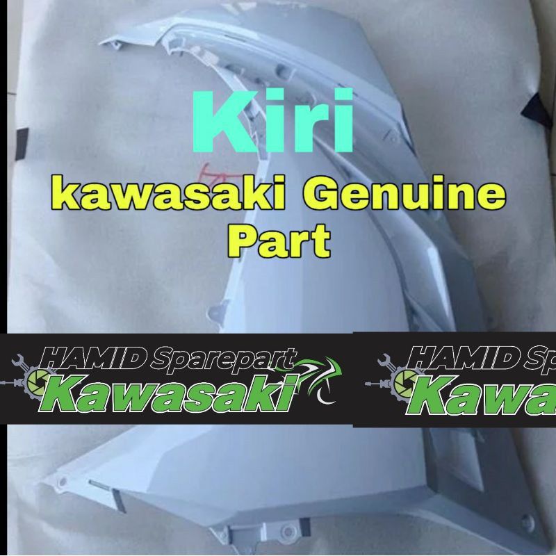 Cover body fairing sayap samping atas depan Ninja 250 fi 250fi putih kiri ORIGINAL KAWASAKI ori
