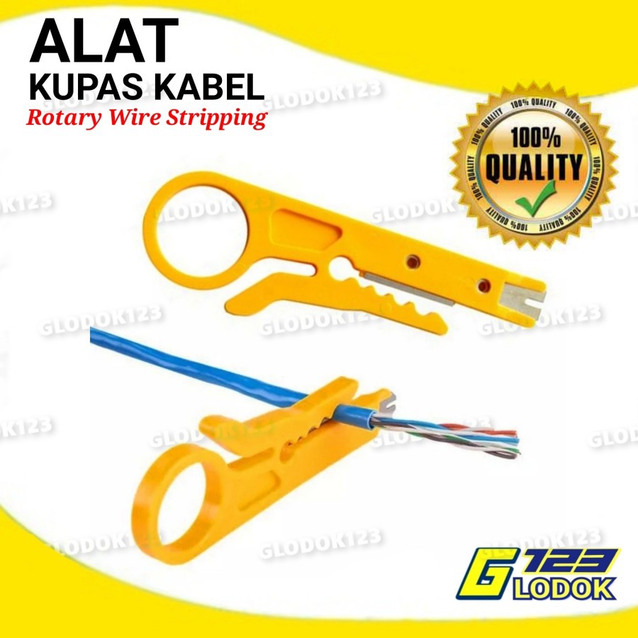 Alat Kupas Kulit Kabel Putar Rotary Wire Stripping kuning