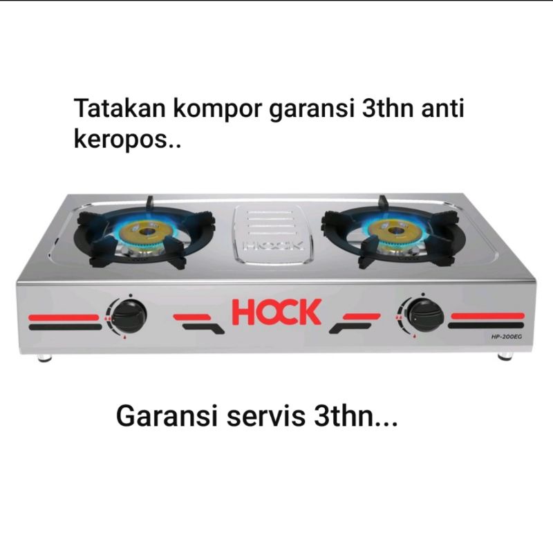 KOMPOR GAS HOCK 2 TUNGKU STAINLESS HP 200EG