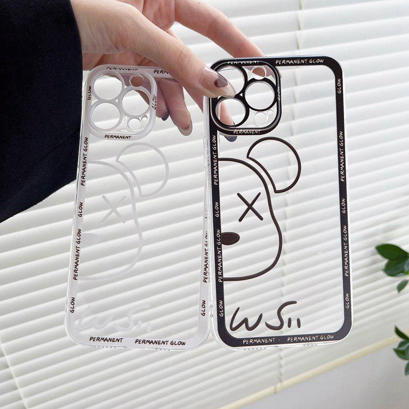 Half KAWS Bear Soft Case iP iPhone 11 12 13 Pro Max 6 6S 7 8 + Plus X XR SE 2020 XS Max Casing