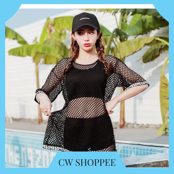 baju renang wanita dewasa bikini set 3 pcs bikini murah swimsuit outer Outfit Pantai