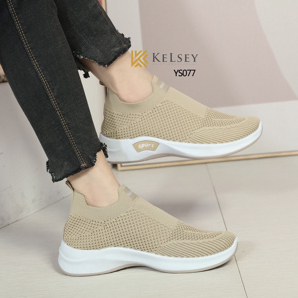 NICOLE SEPATU FLYKNIT WANITA KELSEY YS077 SLIP ON  FLYKNIT