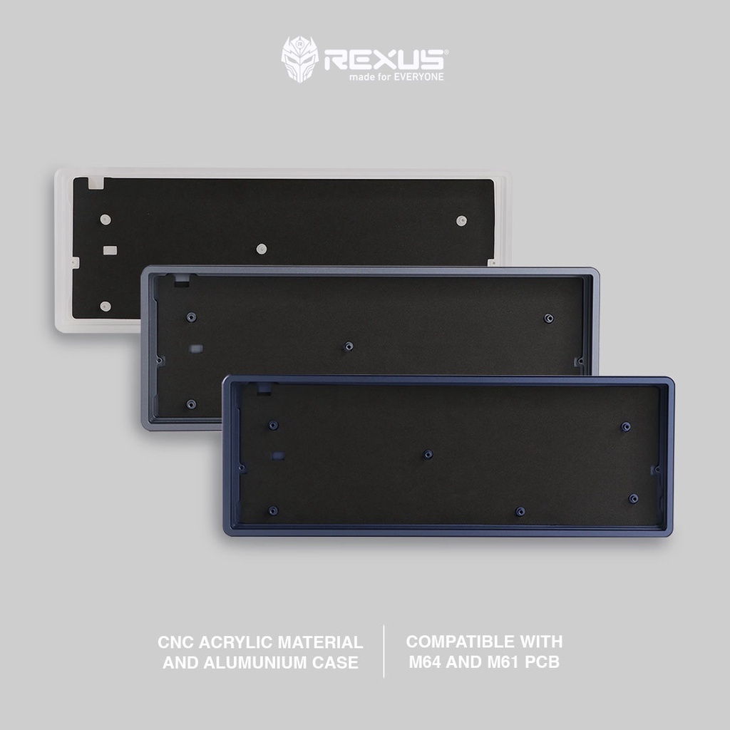 Rexus CNC Case Keyboard Gaming Daxa M64 / M61 Barebone 61 Keys 64 Keys