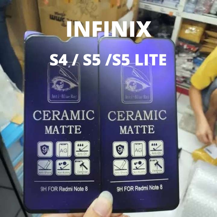 INFINIX S4 S5 S5 LITE Tempered Glass Ceramic Anti Blue Matte Screen Guard