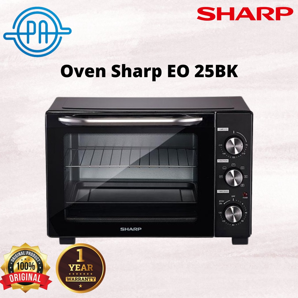 Oven Listrik SHARP 25 Liters 1000 watt Temp Control Oven EO-25BK BERGARANSI