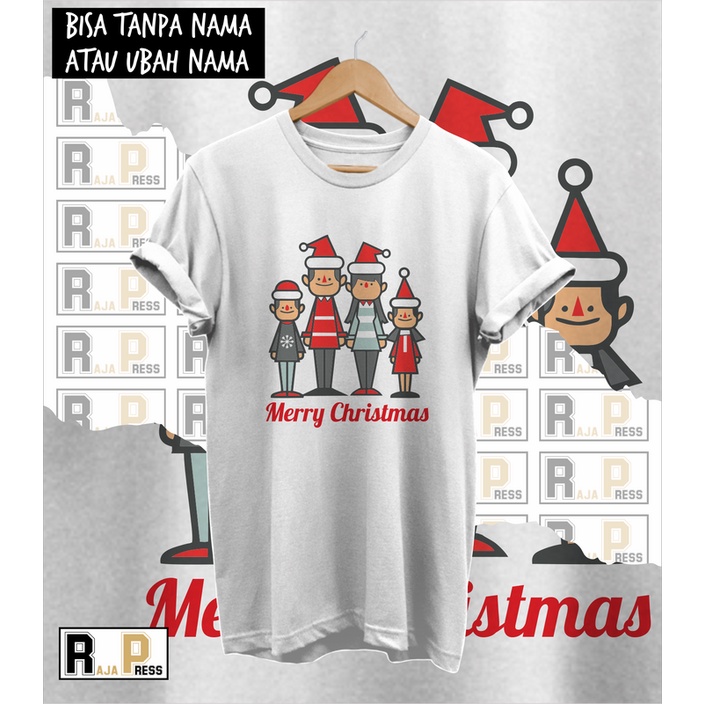 KAOS NATAL SIMPLE NATAL MERRY CHRISTMAS SANTA NEW  BISA TAMBAH NAMA BAJU NATAL