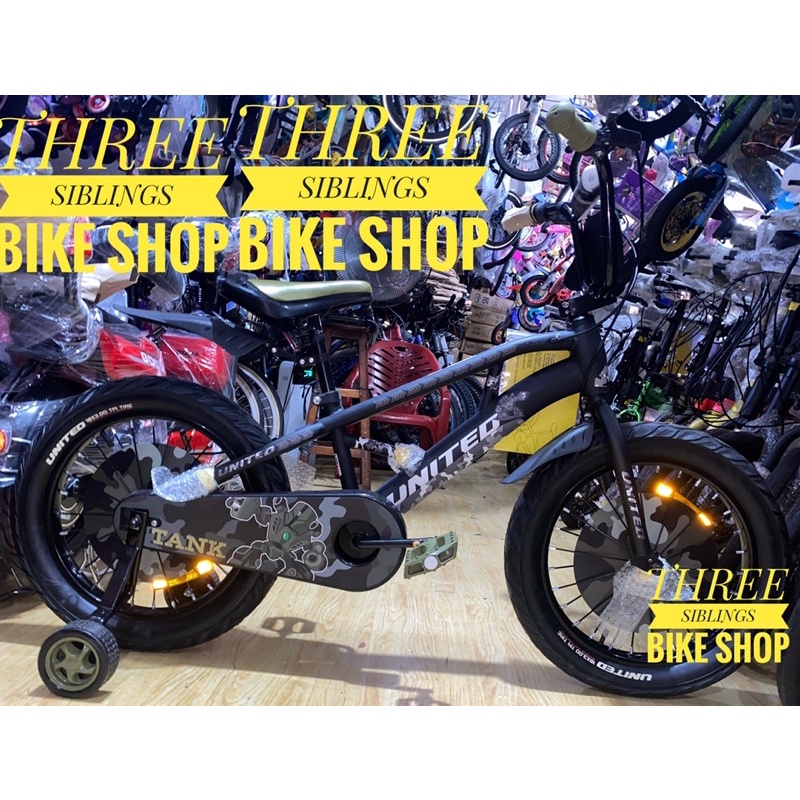SEPEDA BMX ANAK UNITED TANK BLACK DOFF,DISC BRAKE DEPAN BELAKANG, BAN JUMBO 3.0, FRAME KOKOH DAN KUA