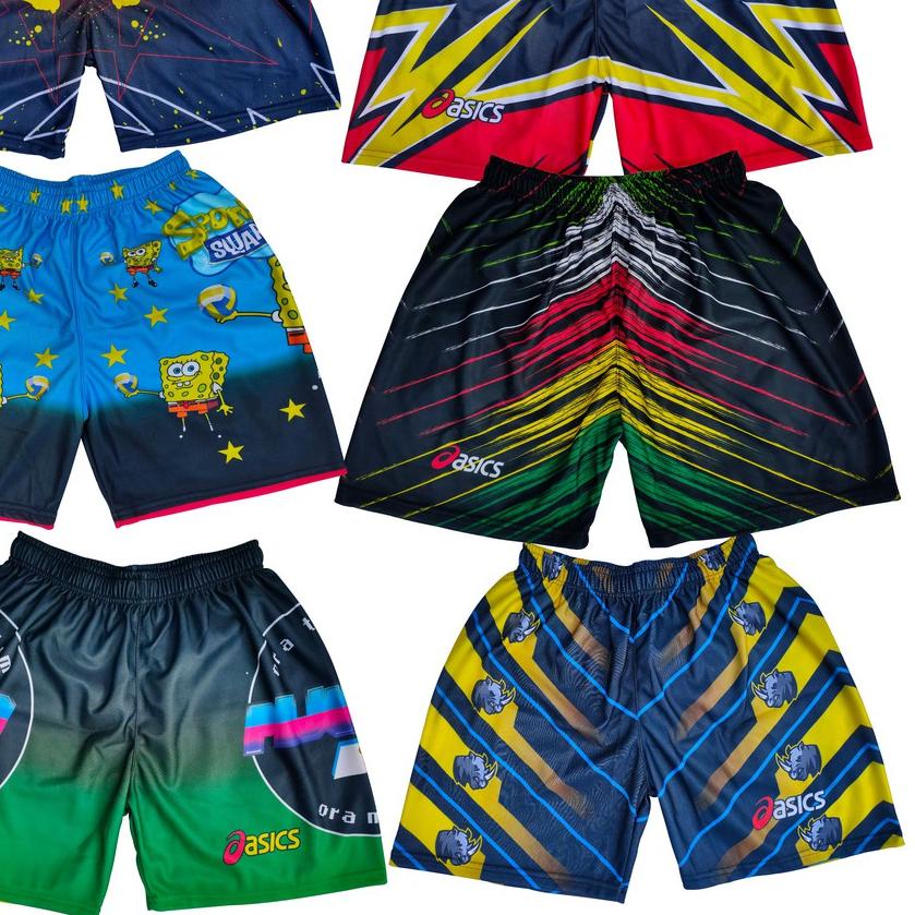 celana voli full printing logo mizuno asic kolor badminton