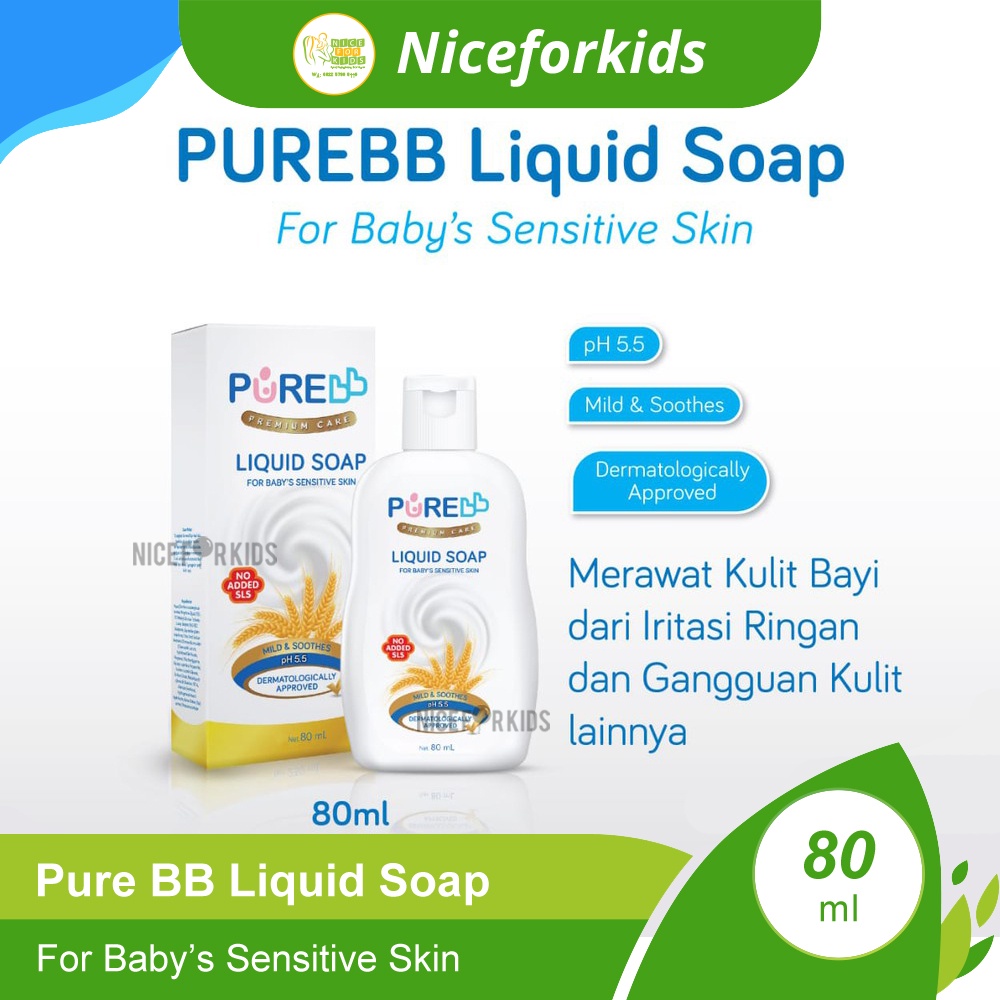 Pure Baby Premium Liquid Soap 80 ml / Pure BB Sabun Bayi Kulit Sensitif