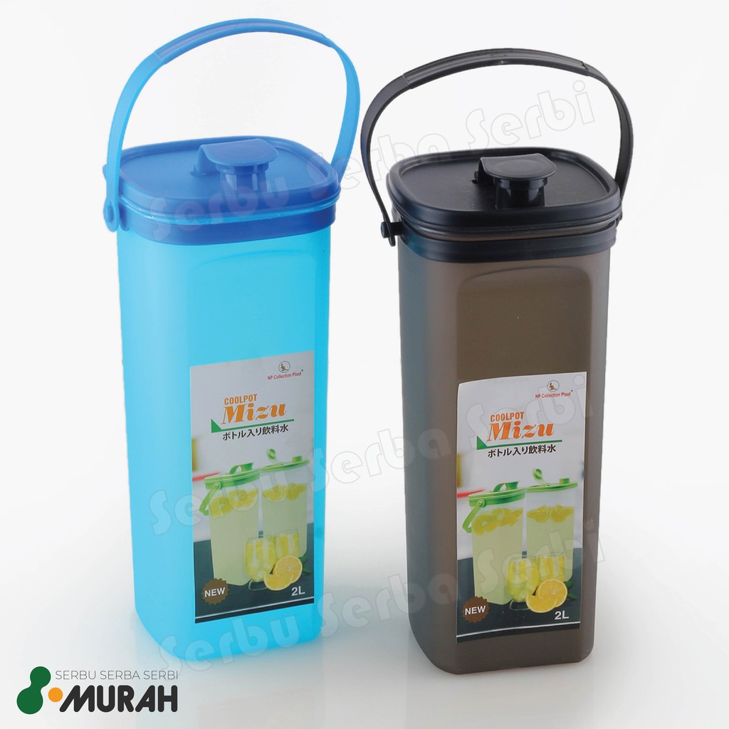 SERBU MURAH - Botol Minum Air Kulkas 2 Liter - Cool Pot MIZU 2 Liter Tutup Dengan Gagang - Botol Air-2