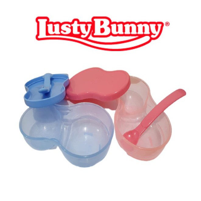 Lusty Bunny Mangkok Bubur + Sendok/ Tempat Makan Bayi BPA FREE ALB 0001