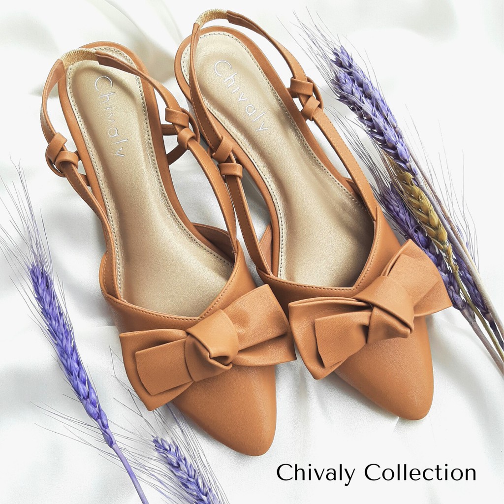 New Arrival Chivaly Collection - Cllara /Sendal Wanita/Heels 5cm-Cllara Moca