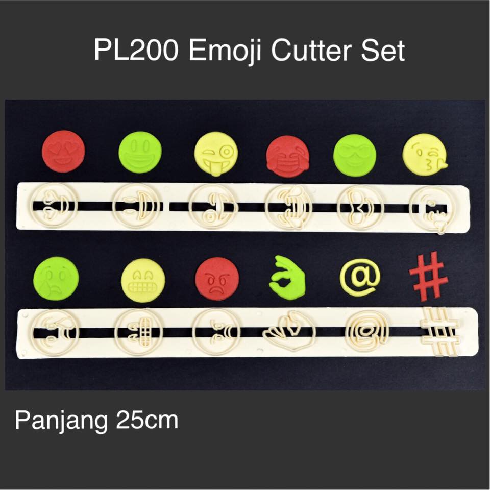 

PL200 Emoji Cutter Set cookies fondant clay kukis
