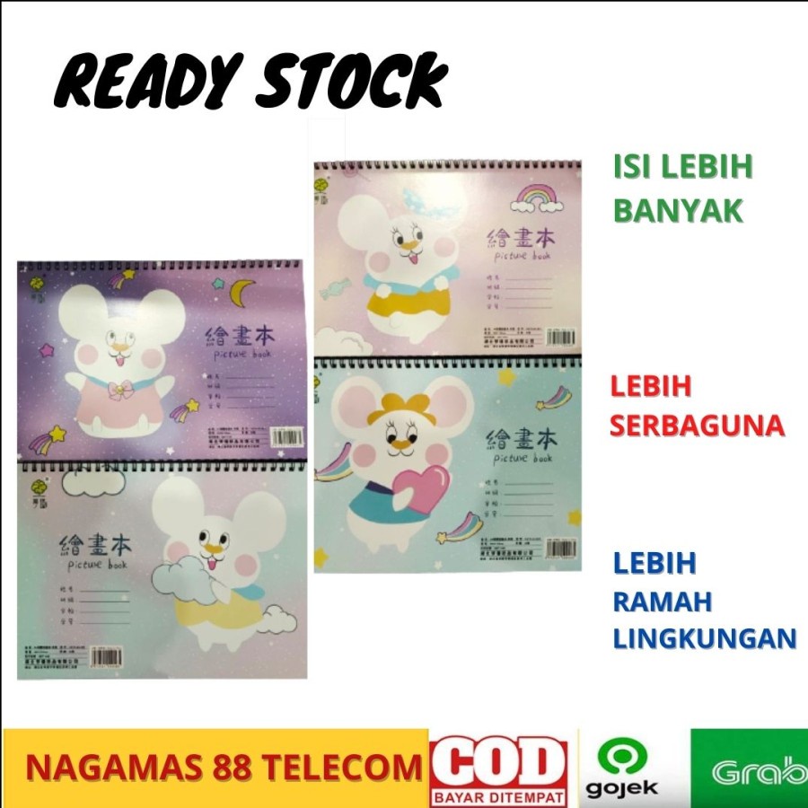 

BUKU GAMBAR PICTURE DRAWING BOOK PAINTING A4 280 X 195MM ISI 20 SHEETS