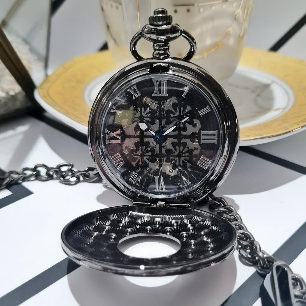 POCKET WATCH Jam Tangan Kantong Saku Automatic Otomatis Mechanical Mekanik Skeleton Tanpa Baterai Kl