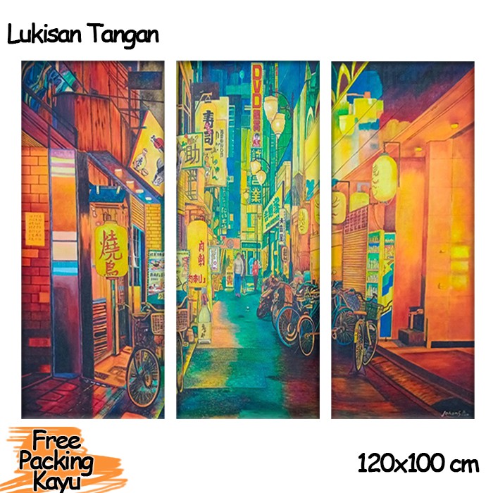 Lukisan Kanvas Jepang Tokyo Street