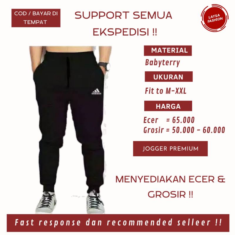 COD BISA SATUAN DAN GROSIR Celana Joger Jogger Wanita Pria Celana Sport Murah Bandung Jogger Training logo Adidas Panjang Celana Jogger Panjang Babbby Terry Tebal Jumbo Celana Jogger Panjang Sweatpantas Celana Training Scuba Dewasa Wanita Pria Premium