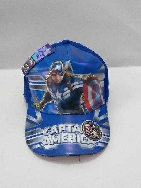 ☆ Topi anak baseball karakter kartun starkids gambar CAPTEN AMERICA