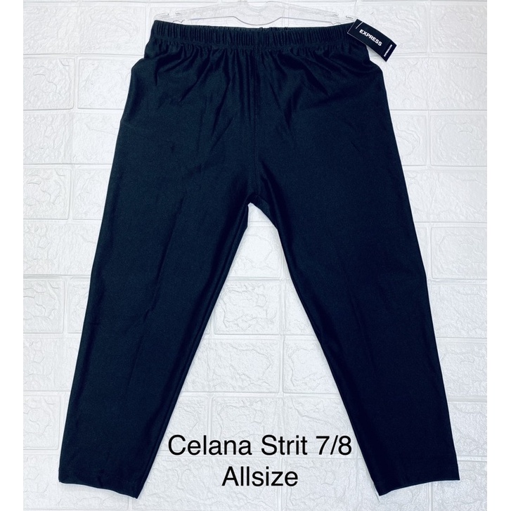 Celana Legging | Leging 7/8 Allsize &amp; Jumbo Bahan Strit Licin Nilon Spandex