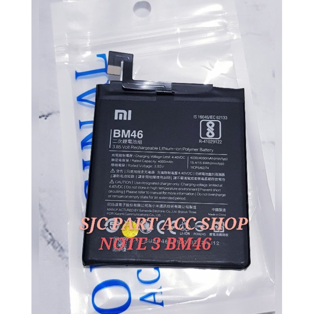 BATERAI XIAOMI REDMI NOTE 3 BM46 ORI