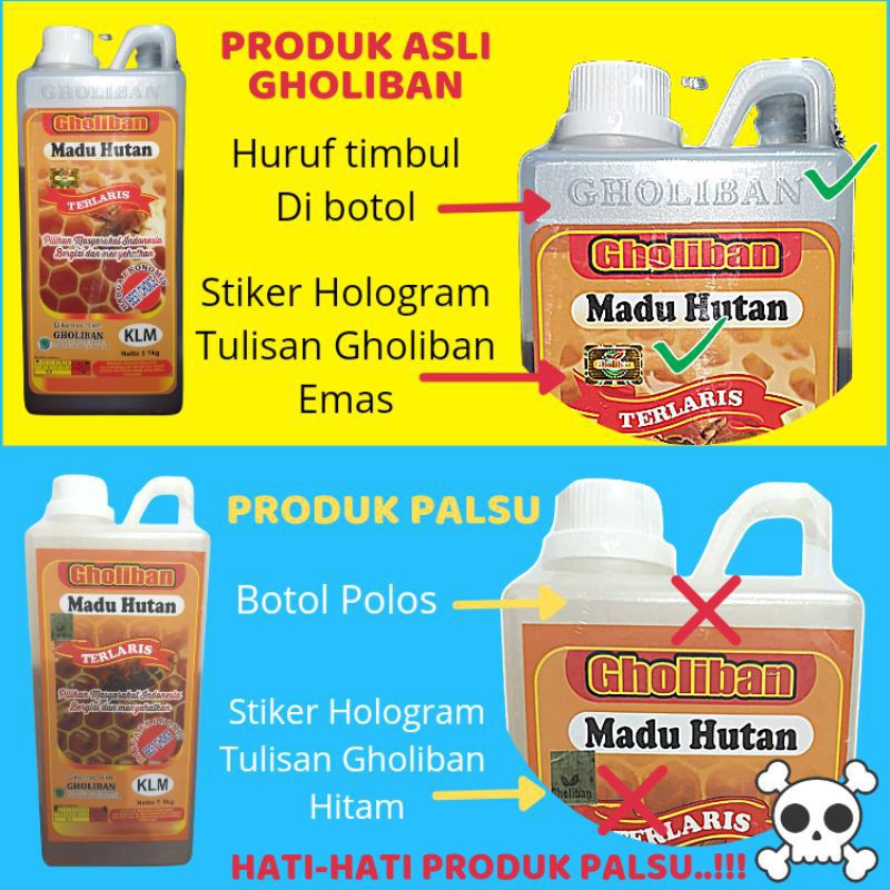

Madu KLM Kalimantan Gholiban 1 kg / 1kg original Botol Timbul Huruf Gholiban / MADU HUTAN KALIMANTAN 1Kg / 1 KG GHOLIBAN ( BOTOL EMBOSS)