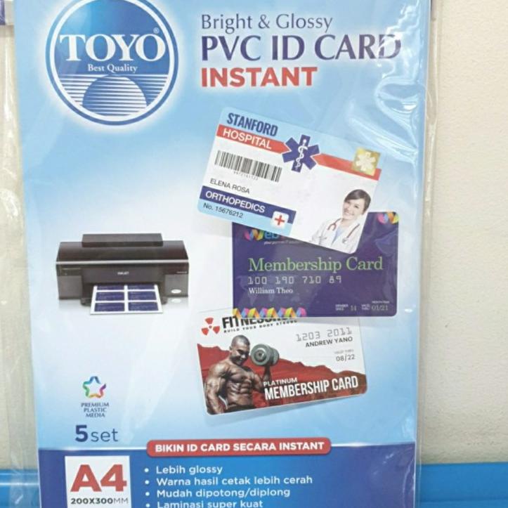 

New KERTAS PVC ID CARD A4 TOYO per pak isi 5 set ✓