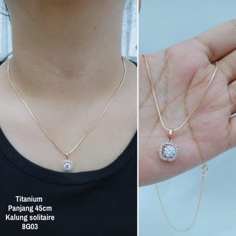 Kalung Titanium Wanita Terlaris Model Simple Mewah