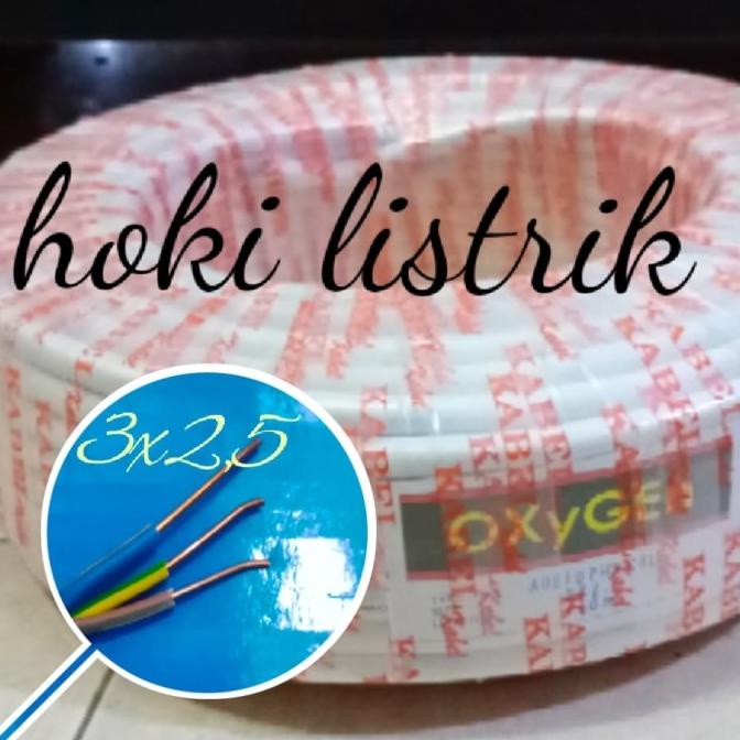 kabel listrik kawat tembaga nym 2x1 5 2x2 5 3x1 5 3x2 5 oxygen  50m 