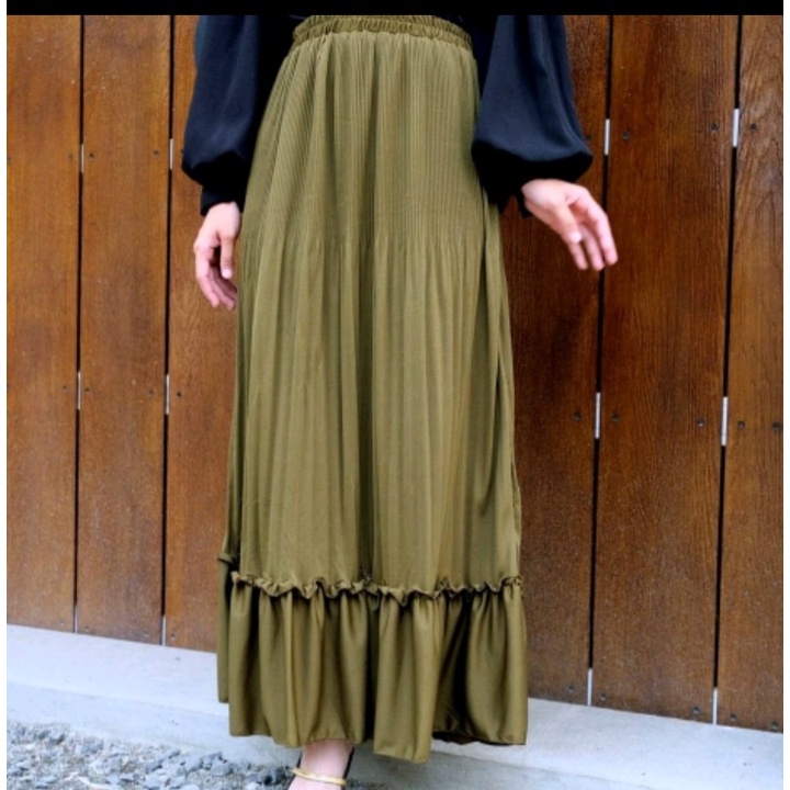 GS-ROK PLISKET TUTU/ROK 2 TINGKAT/ROK PLISKET PANJANG MUSLIM/MAXY SKRIT