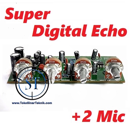 Kit Super Digital Echo 4 Potensio IC JRC4558 2399 + 2 Mic