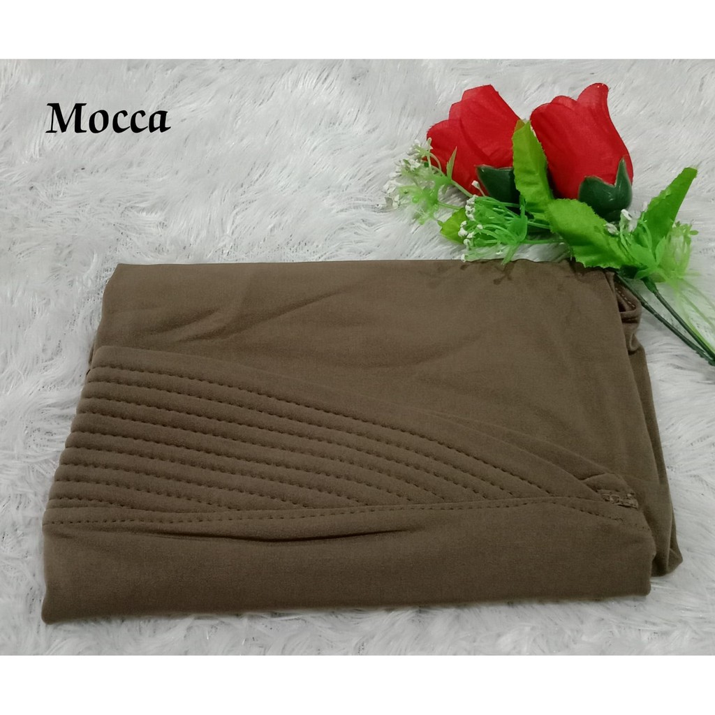 Best Seller...!!! Bergo Oval Polos / Hijab Harian Simple-Mocca