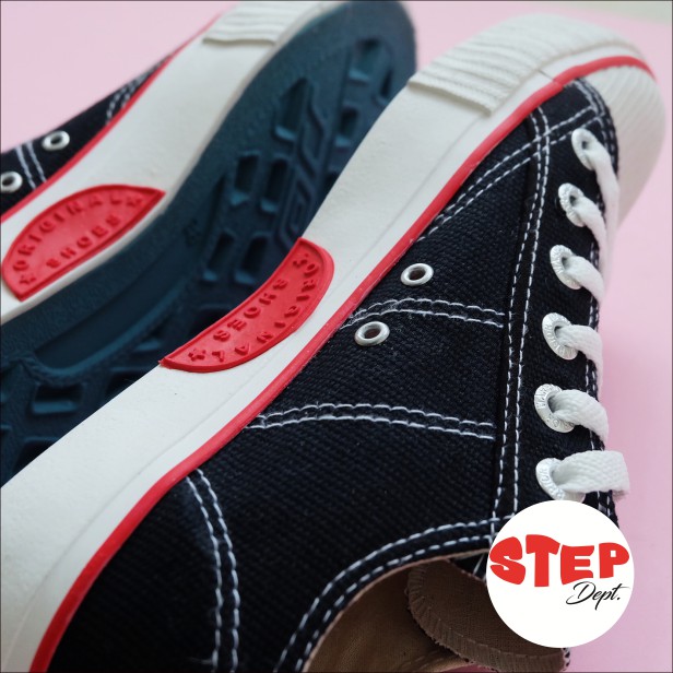 Sepatu Warrior Classic LC Black White - Warrior Low Hitam Sol Putih