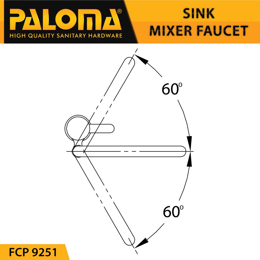 PALOMA FCP 9251 Keran Mixer Cuci Piring Dapur Panas Dingin Kran Air HITAM BLACK