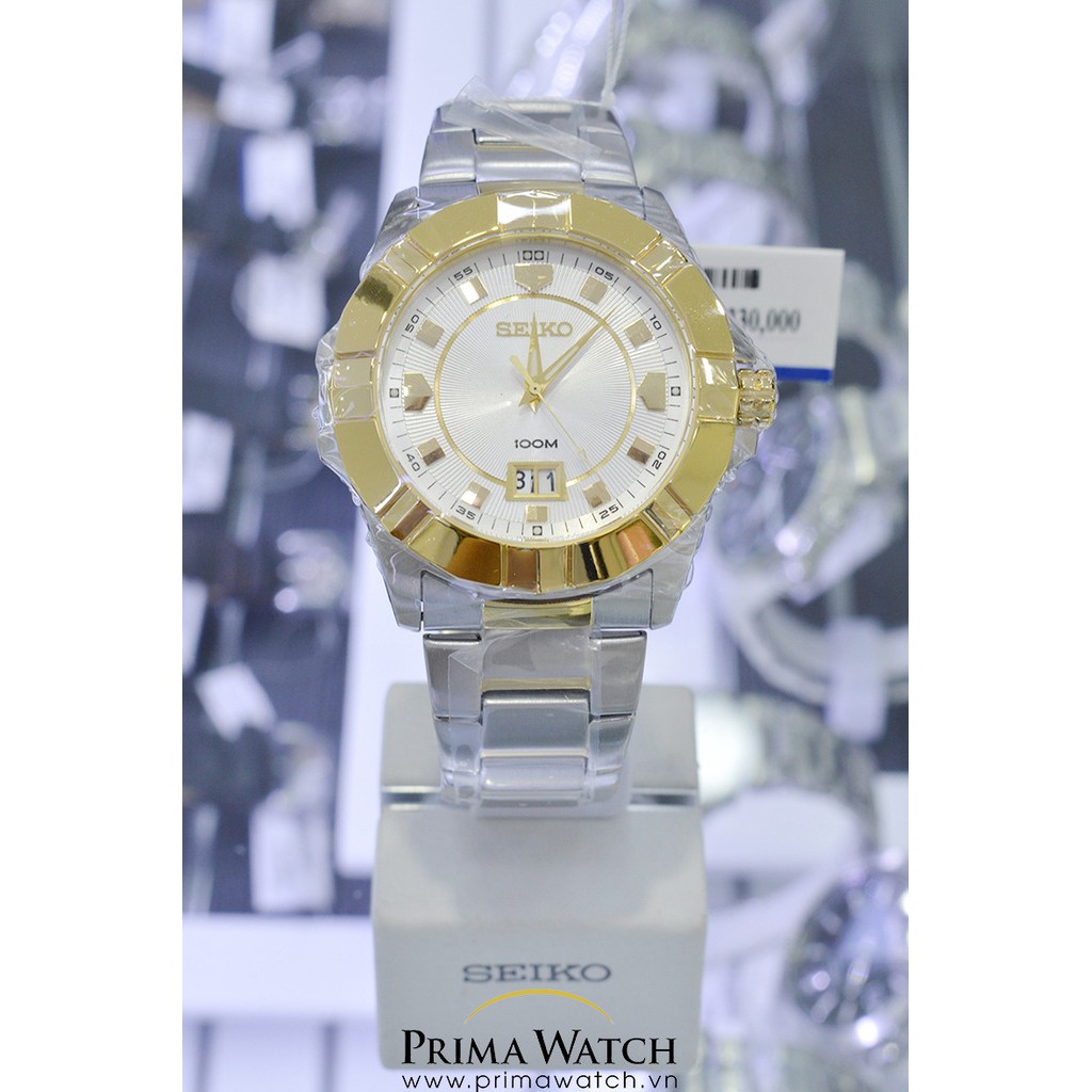 Seiko Lord SUR134P1 Quartz Gold Coating Bezel | Jam Pria SUR134