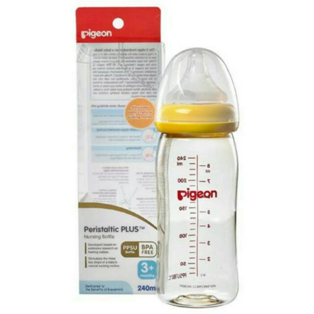 Botol Pigeon PPSU 240ml Wideneck Nipple Size M 3m / Pigeon PPSU Bottle Disney Series