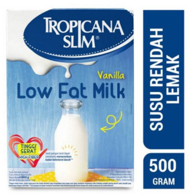 

Tropicana Slim LOW FAT MILK susu rendah lemak lowfat susu VANILA 500gr