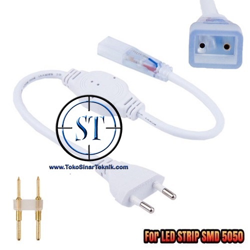 Kabel Colokan Adaptor Socket LED Strip 5050 220V / Konektor Adaptor Lampu LED Selang SMD