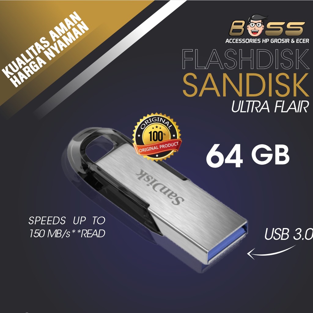 Flashdisk Sandisk Ultra Flair CZ73 64 GB GARANSI 5 TAHUN