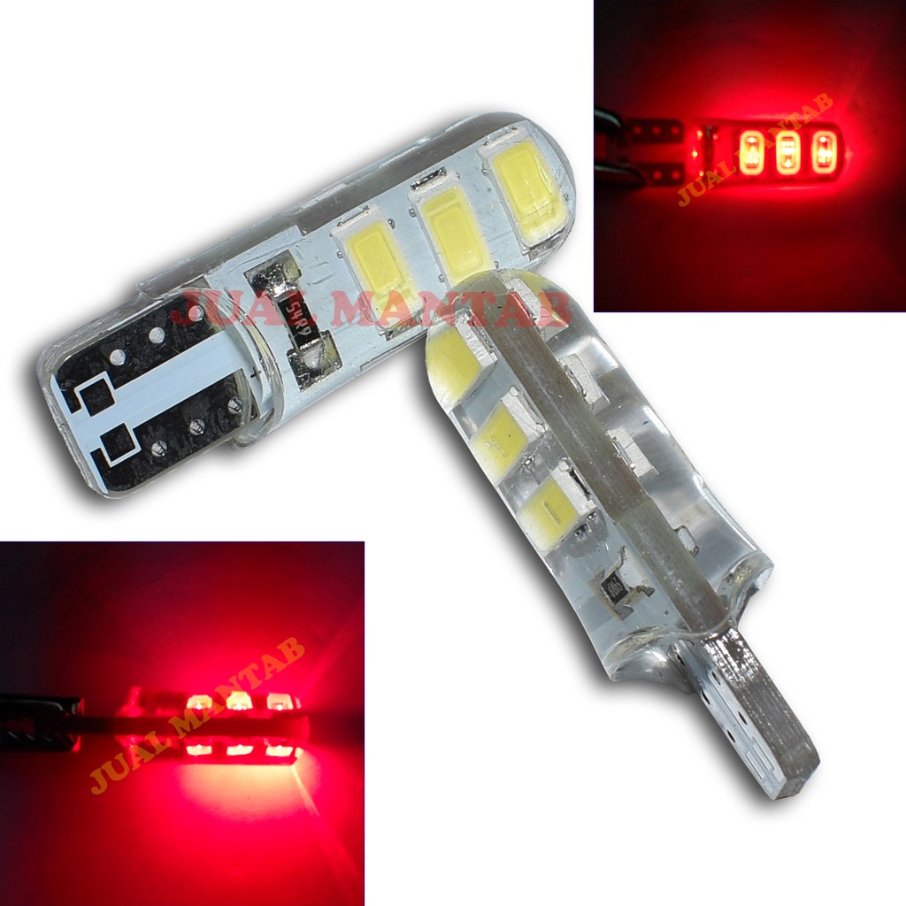 Aksesoris Lampu Colok Led Variasi Sein Diam Motor Isi 2pcs T10 Sen Jelly 6 Mata Arus Dc