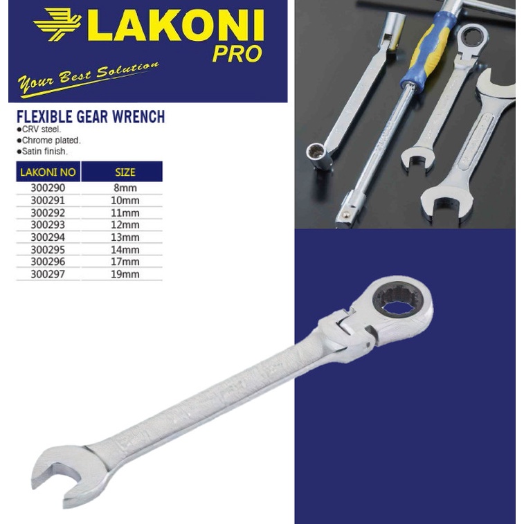 Kunci Ring Pas Ratchet Flexible / Flexible Gear Wrench Lakoni Pro