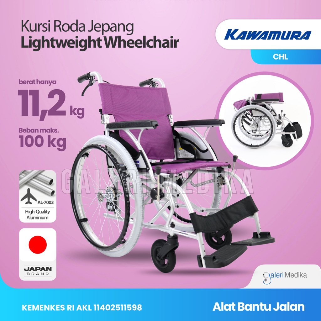 Kawamura Type CHL Kursi Roda Jepang - Lightweight Wheelchair