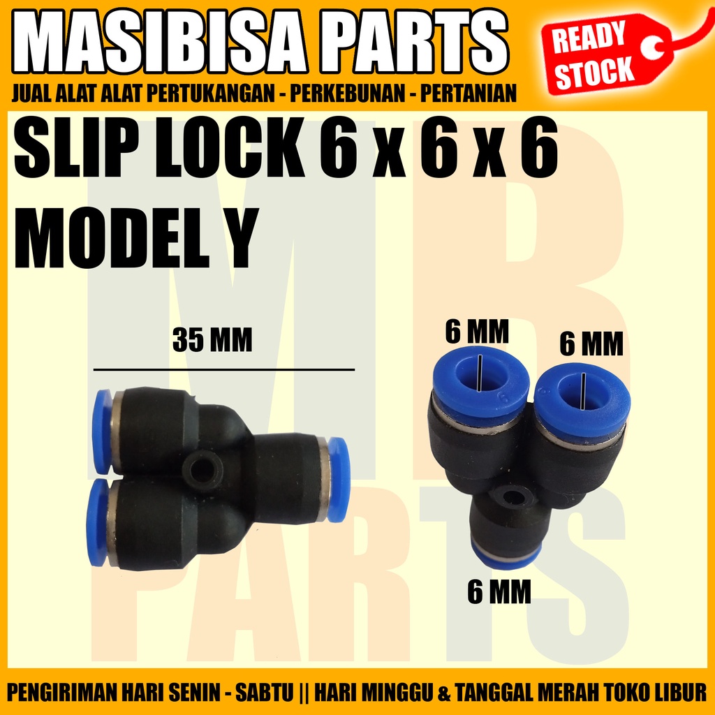 Konektor Slip Lock Model Y / 3 three way / pneumatic 6mm - 6mm - 6mm